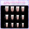 outopen 120pcs Duck Nail Tips Short Caramel Pink French Duck