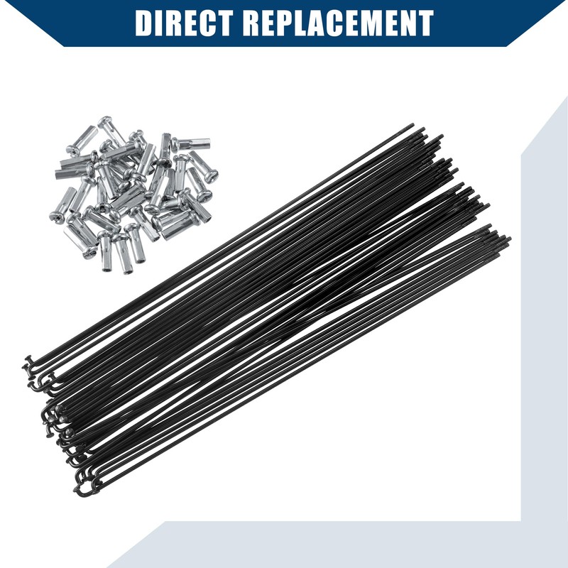 Hihaha Bicycle Steel Spokes 14G Bike Spoke 220mm Length with