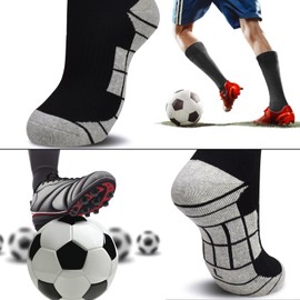 HYCLES 1/3 Pairs Kids Football Socks School Knee High Sport Socks for Boys Girs Mens Breathable Soccer Socks Children Adult Socks Running Training Daily Wear Black*1 M