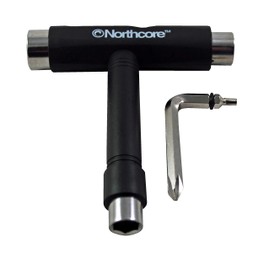Northcore Surfing and Watersports Accessories - Skate 'T-Bone' Tool - Black - Phillips head screwdriver - Allen key