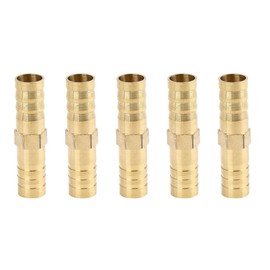 X AUTOHAUX 10mm Brass Barb Hose Fitting Straight Joiner for Air Water Oil 5pcs
