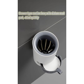 U+HOMORE Silicon Toilet Bowl Cleaning Brush Set,Wall Mount Toilet Brush Refillable Toilet Brush Diatom Mud Absorbent Soft Bristled Silicone Toilet Brush