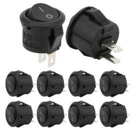 40Pcs ON Off Round Rocker Switch, KCD11 2 Pin Boat Rocker Toggle Switches, 2 Position Industrial Control Elements, Mini Power Switch Household Appliances Accessories, Wholesale Business