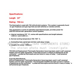 METER STAR 750 degree Millivolt Replacement Thermopile Generators Used on gas fireplace/water heater/gas fryer Cluster thermocouple