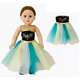 Justaskjoyce Collection Princess & Fairy Playtime, Princess Anna Formal Ball Gown, for 18-Inch Dolls
