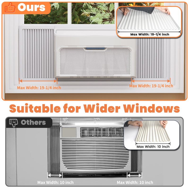 GCGOODS Window Air Conditioner Side Panels, Adjustable Window AC Side