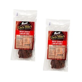 Uncle Mike's Beef Jerky Snacks - Gluten Free, 2 Bags, Tasty Spicy Hot Flavor