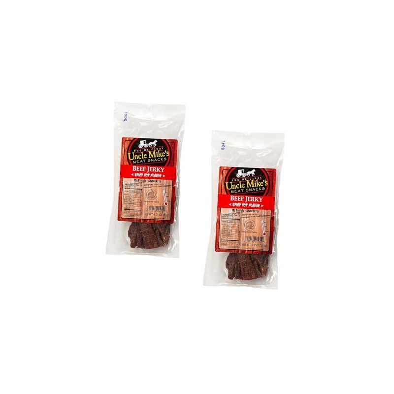 Uncle Mike's Beef Jerky Snacks - Gluten Free, 2 Bags,