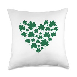 St Patricks Day Lovers Lucky Hearts Shamrock Hearts Party Throw Pillow