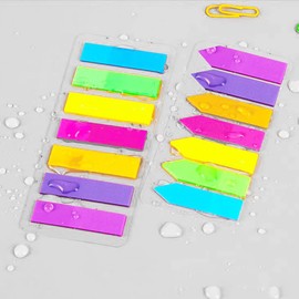 iKyce 1140 Pieces Transparent Sticky Notes Pads Set， Clear Self-Adhesive Arrow Annotation Tabs, Translucent Color Memo Message Reminder Flags, See Through Office & School Supplies