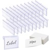 Meetory 50 PCS Clear Plastic Label Holders for Wire Shelf
