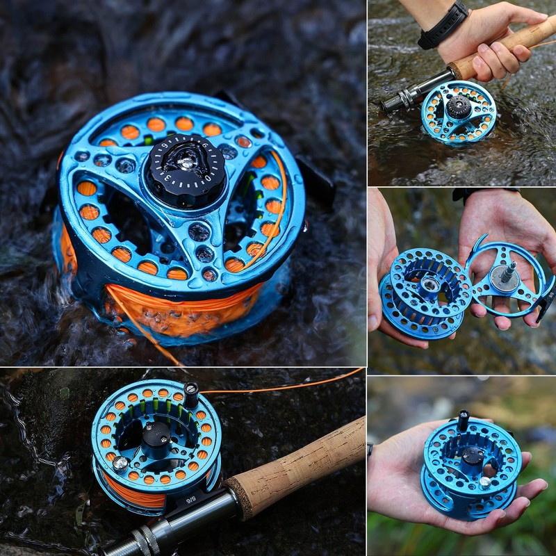 Sougayilang Fly Fishing Reel, Die Cast Aluminum Fly Reel, 5/6,