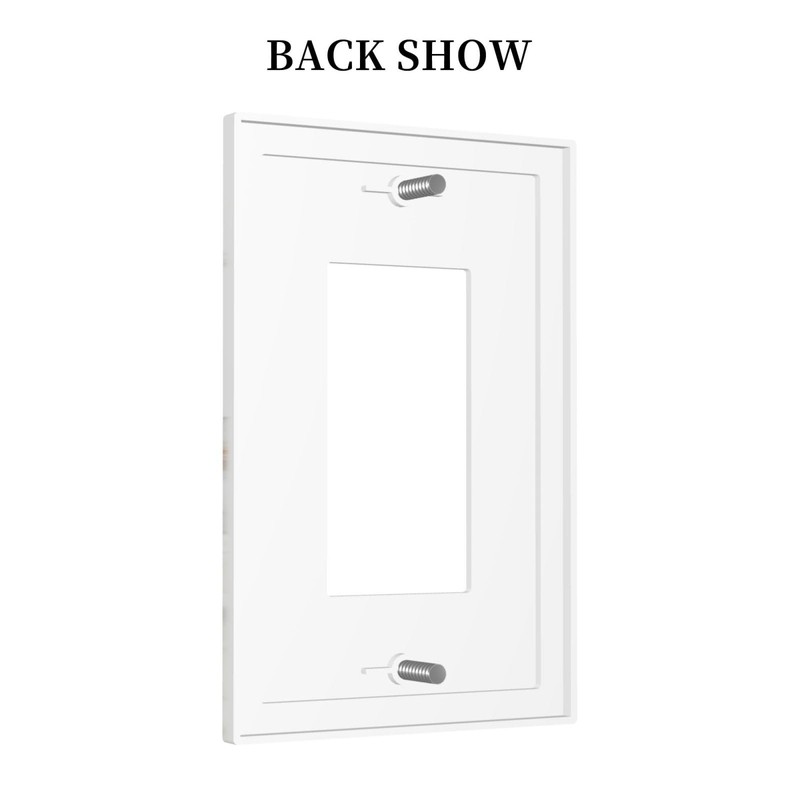 ybclf White Grey Marble Light Switch Cover 1 Gang Single