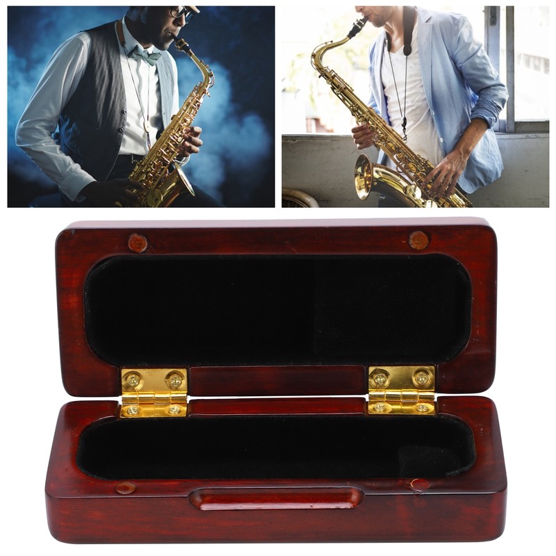 Solid Wood Mouthpiece Case Box Portable Storage for Sax Musical