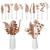 12 Pack Rusty Metal Garden Stakes, Rustic Metal Fern Leaf