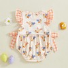 Newborn Baby Girl Romper Farm Chicken Onesie Outfit Ruffle Smocked