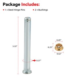 LLPTA Front 1pc Door Hinge Pin and 2pcs Bushing Repair Kit Compatible with 1994-1998 Grand Cherokee 1994-1998 Replaces 38422