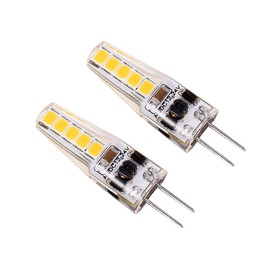 Lyslykke 2pcs G4 LED Bulb 12V 24V Dimmable T3 JC G4 Bi Pin Bulb 2W Equivalent to 20W G4 Base Halogen Bulb White for Under Cabinet Light, Ceiling Lights, RV, Boats, Outdoor Landscape Lighting