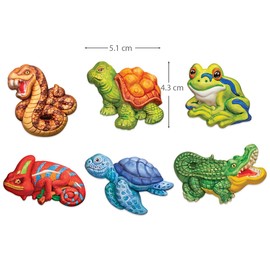 4M Mould & Paint Reptile & Amphibian, Arts and Crafts Kit to Create and Paint 6 Fridge Magnets or Badges, for Boys and Girls Ages 5-12 Years, Green