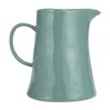 Creative Co-Op Hand-Painted Stoneware Pitcher with Wax Relief Pattern, Blue