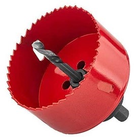 High Speed Steel M42 BI-Metal Hole Saw 53mm Cutting Diameter Saw Drilling Tool Hole Cutter for Wood, Drywall and Cornhole Boards, 1Pcs(Red)