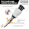 Aixgurs Variable Angle Ratcheting Screwdriver, 8-in-1 Multi Bit Magnetic Portable