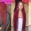 BOHO Knotless Braided wig - braids: Burgundy knotless boho braids,