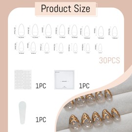 AstraGlam French Press On Nails Short, 3D Design Artificial Nails, Soft Gel Artificial Nails with Nail Glue and Accessories, Ideal for Salon-Like Look