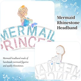 YARIEW Mermaid Princess Headband Mermaid Headband for Girls Cute Mermaid Headbands for Girls Silver Little Girl Hair Accessories