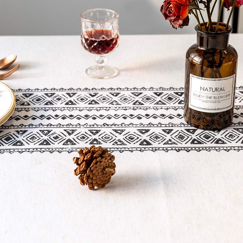 GLORY SEASON Modern and Minimalist Tablecloth Linen Fabric Farmhouse Decoration