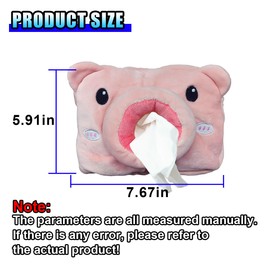 GAOLAOSY Cute Car Tissue Holder, Cartoon Auto Backseat Large Tissue Box, Car Paper Towel Holder Case, Universal Vehicle Napkin Organization Accessories Fit for Cars (Pig)