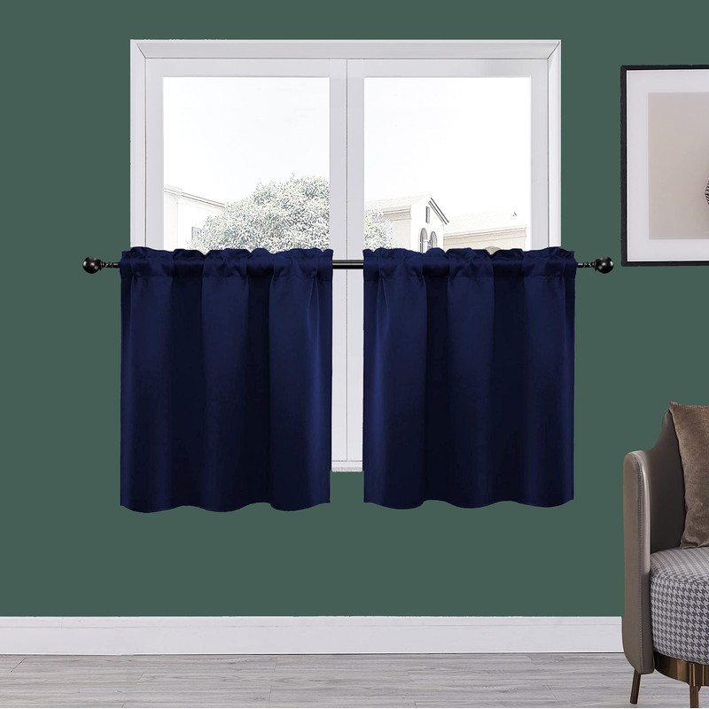 Pickluc 24 Inch Long Tier Curtains for Small Window Treatment,