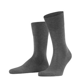 FALKE Men's Tiago Socks Fil D'Ecosse, Cotton, Black, White, Many Other Colours, Reinforced Men's Plain Socks, Breathable, Thin, 1 Pair, Grey (Light Grey Melange 3390)