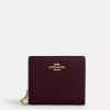 Coach NWT Coach Snap Wallet C2862 Merlot (Burgundy) Pebbled Leather
