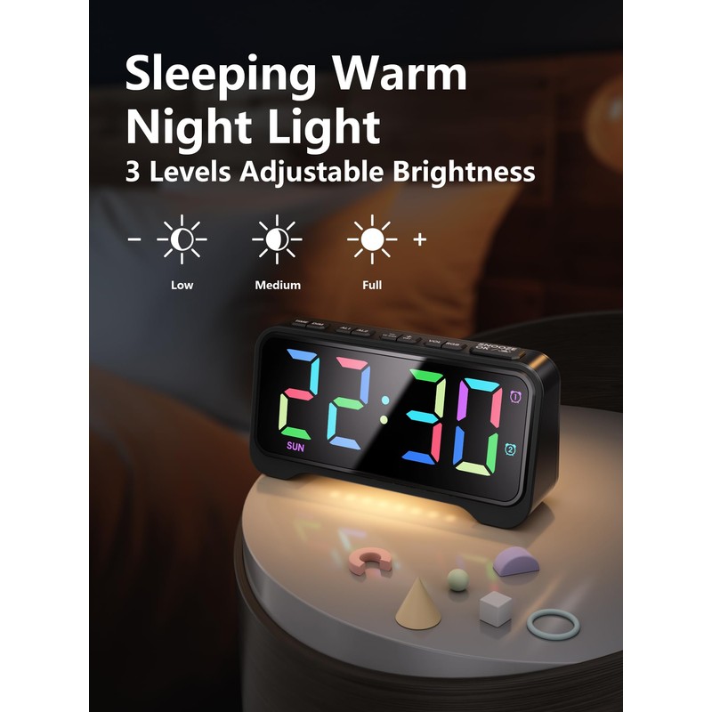 Super Loud Alarm Clock for Bedrooms, Digital Clock Large Display