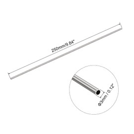 sourcing map 304 Stainless Steel Capillary Tube, OD 3mm x 0.1mm Wall Thick 250mm Length Metal Tubing for Industry Machinery