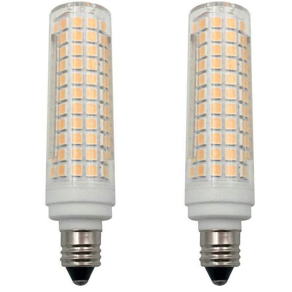 Lxcom Lighting E11 LED Corn Bulb 15W Dimmable Ceramic Candelabra Bulbs (2 Pack)- 136 LEDs 2835 SMD 1500LM Warm White 3000K 120W Equivalent T3/T4 JDE11 120V Lamp for Home Lighting