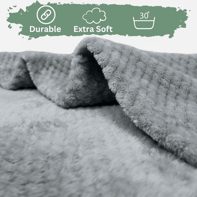 Bear & Panda Waffle Flannel Fleece Mink Throw - Sofa/Bedspread/travel