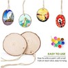 50 Pcs Natural Wood Slices, BetterJonny 2''-2.5'' Unfinished Predrilled Round