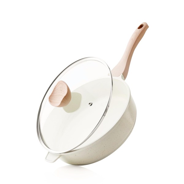 Kordisen Nonstick Ceramic Deep Frying Pan, 10 Inch Non Toxic