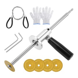 Inside Pvc Pipe Cutter with Diamond Grit Cutting Wheel and Handle, PVC Cutter Tool Set with Adjustable Depth Gauge, Hex Shank With 5PCS Blades, Fit for 1-1/2 Inch to 8 Inch(COLOR:Black)