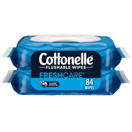 Cottonelle Fresh Care Flushable Cleansing Cloths Refill, 42 Count (Pack of 2)
