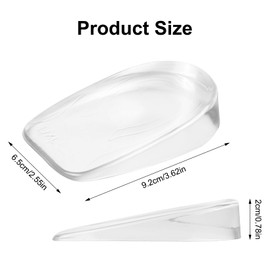 4 Stück/2 Paar Gel Fersenpolster Silikon Pads, Fersenkissen, 2cm Fersenkeil Achillessehne Einlagen, Achillessehne Schuhe Schuheinlagen Erhöhung, transparent Einlegesohlen Erhöhung für Damen Herren