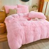 Fluffy Pink Comforter Cover Queen Set – Plush Faux Fur