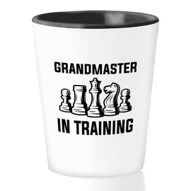 Bubble Hugs Chess Shot Glass 1.5oz - Gm In Training - Funny Chess Gifts Set Board Pieces Horse Knight Player Game Pawn Strategy