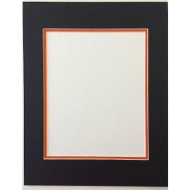 22x28 Black and Orange Double Picture Mats or Photography Matting Bevel Cut for 18x24 Pictures