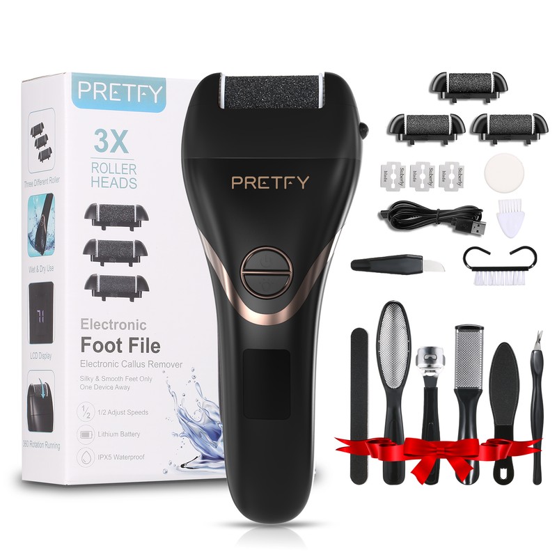 Pretfy Electric Foot Callus Remover Set Rechargeable Foot Grinder Digital