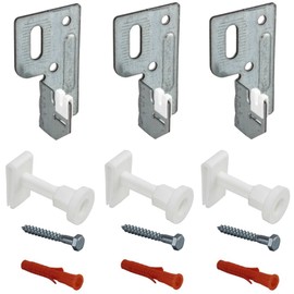 Jabema 3 x Radiator Mounting with Bracket, Wall Bracket, Radiator Bracket, Mounting Bracket