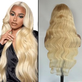 SISHAIRRO Glueless 613 Lace Front Human hair Wig 28 Inch Body Wave 13x6 Blonde HD Transparent Human Hair 180 Density With Baby Hair