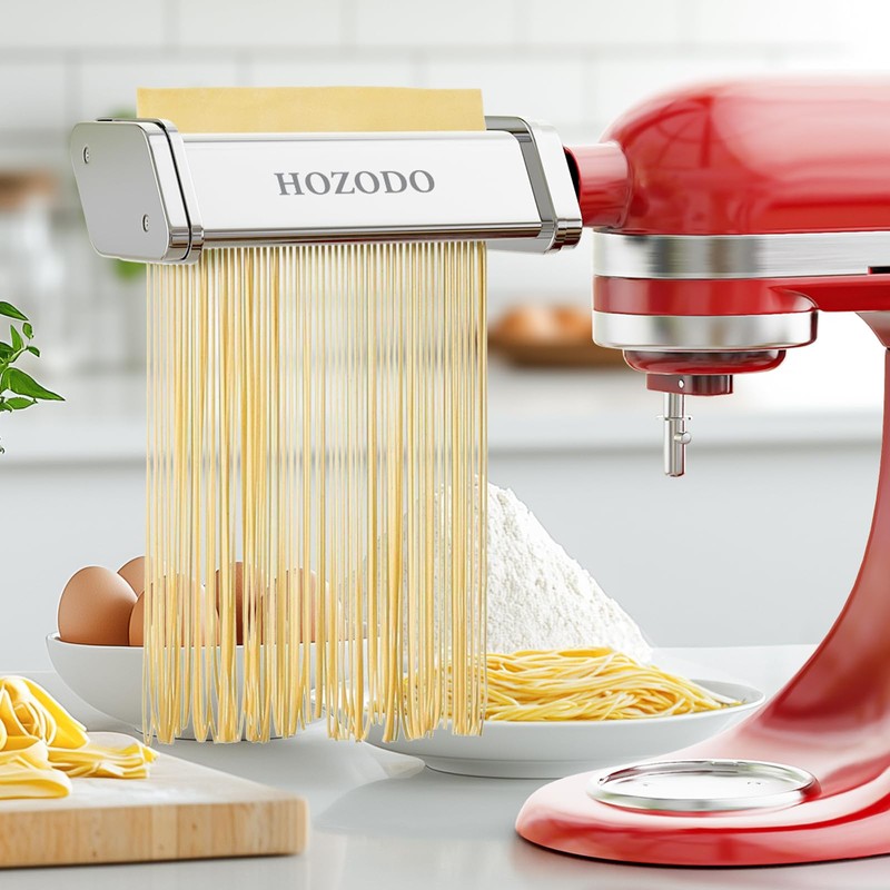 Pasta Attachment for KitchenAid Mixer, Includes Pasta Sheet Roller, Spaghetti